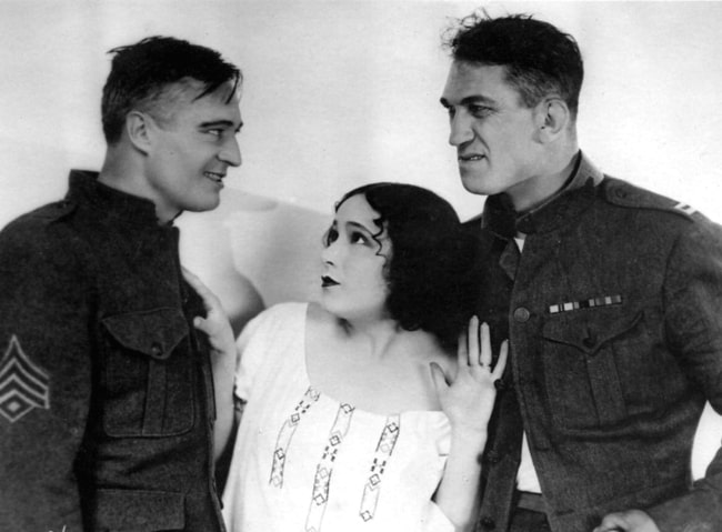 From Left to Right - Edmund Lowe, Dolores del Río, and Victor McLaglen in 'What Price Glory' (1926)