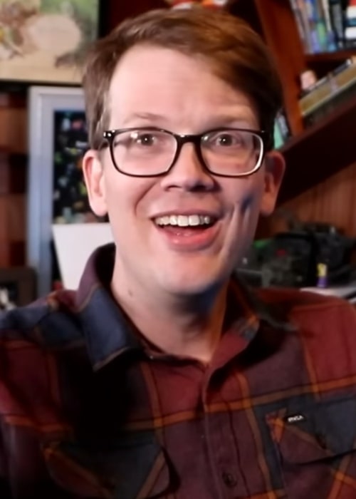 Hank Green in the Vlogbrothers' office tour on May 5, 2023