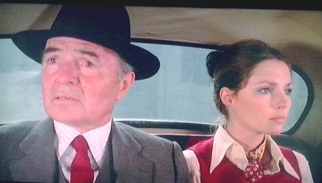 James Mason and Jennifer O'Neill in the 1975 film 'The Flower in His Mouth'