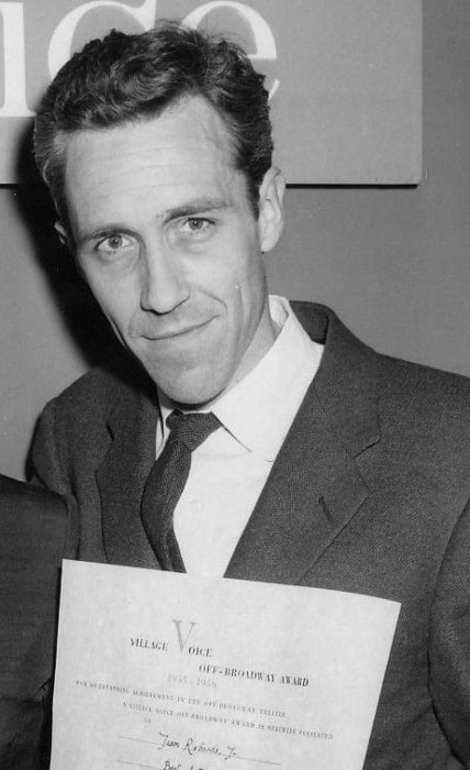 Jason Robards Jr. as seen while receiving the Obie Award from the Village Voice in 1956
