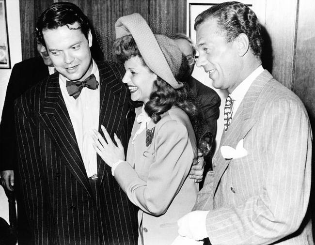 Joseph Cotten (right) seen as the best man during the wedding of Orson Welles and Rita Hayworth in 1943