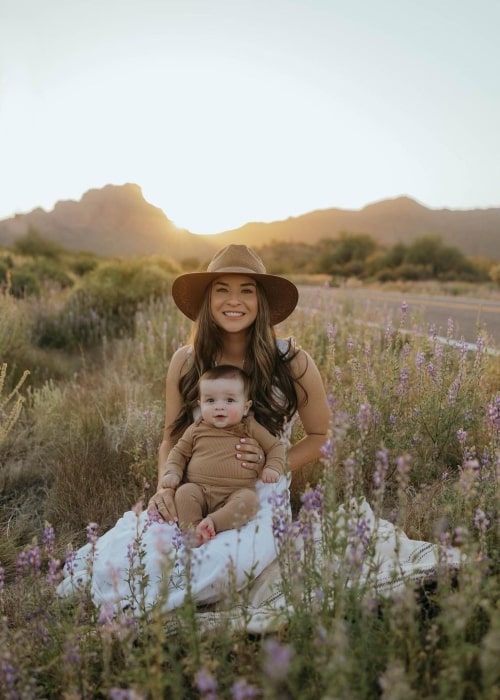 Lacey Croom as seen in a picture with her son Cam Andrew Homa on her birthday in April 2023