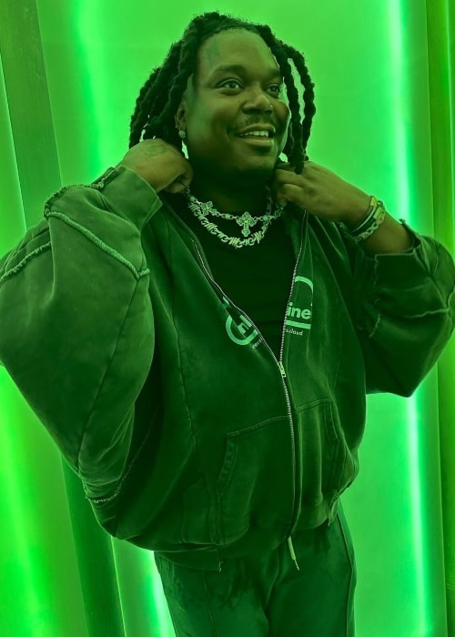 Lucki as seen while smiling for a picture in April 2023