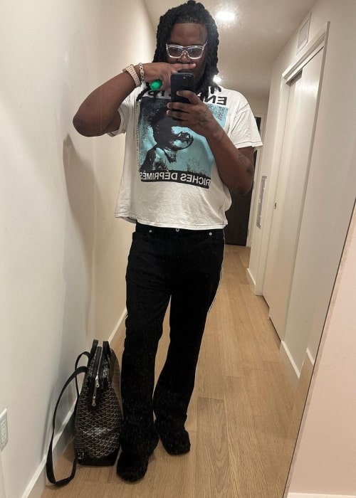 Lucki as seen while taking a mirror selfie in April 2023