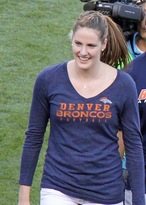 Missy Franklin as seen in a picture taken while attending an American NFL football game between the Denver Broncos and the Pittsburgh Steelers on September 9, 2012.