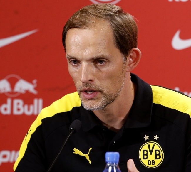 Thomas Tuchel as seen at a press conference in 2016