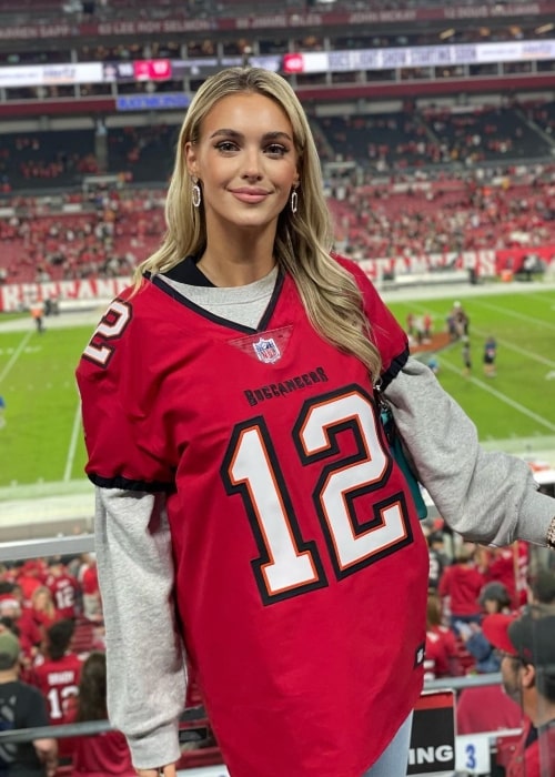 Veronika Rajek as seen in a picture that was taken in December 2022, at a game for the Tampa Bay Buccaneers