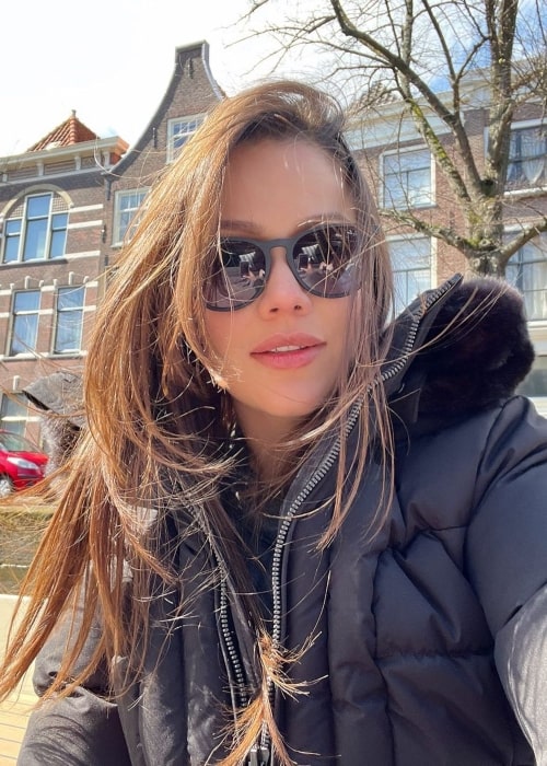 Waluscha De Sousa as seen while taking a selfie in Amsterdam, Netherlands in April 2023