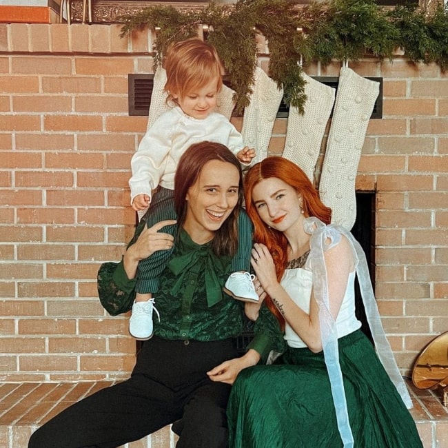 Abbie Ensign as seen in a picture with her wife Julia Ensign and son Harbor in December 2022