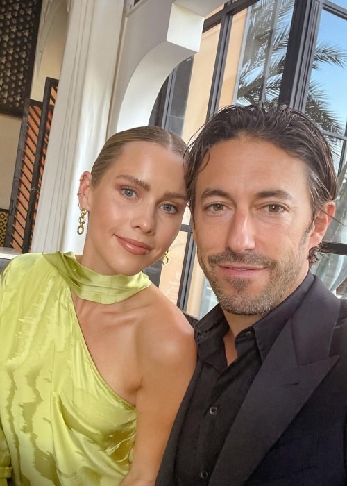 Andrew Joblon as seen in a selfie that was taken with his wife Claire Holt in August 2022