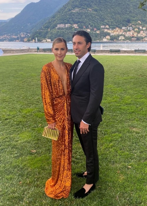 Andrew and Claire Holt as seen in a picture that was taken in June 2022, at Lake Como