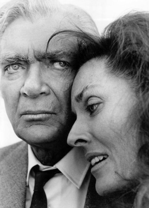 Buddy Ebsen (as Barnaby Jones) with Lee Meriwether in a publicity photo from the premiere of the television program 'Barnaby Jones' (1973)