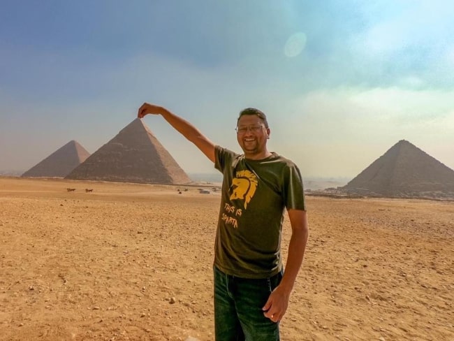 Gopal Datt as seen while posing for a picture in Egypt in March 2019