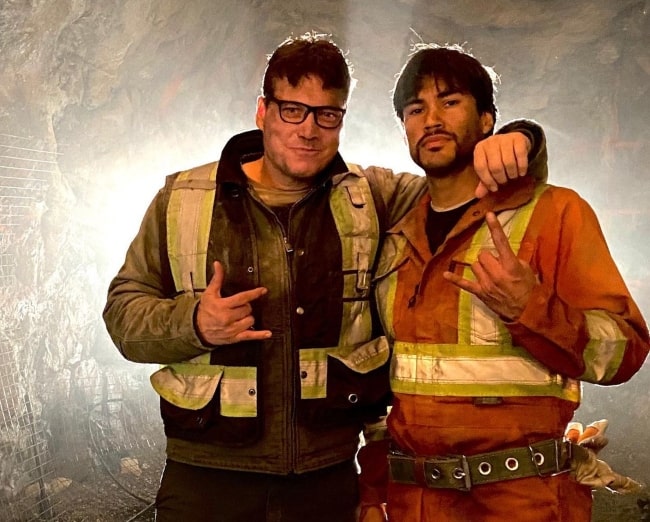 Holt McCallany (Left) and Martin Sensmeier in Winnipeg, Manitoba in March 2020