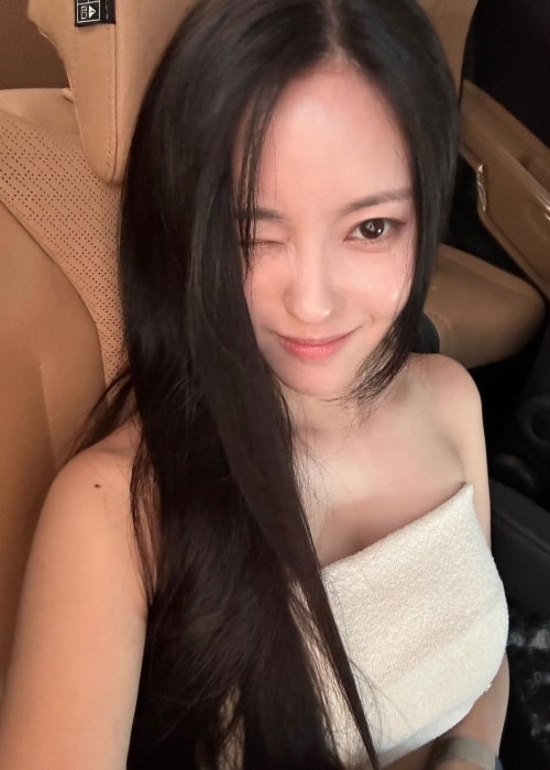 Hyomin as seen while smiling in a selfie in June 2023