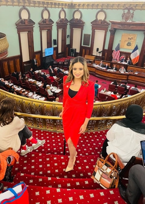 Jenifer Rajkumar as seen in a picture that was taken at the New York City Hall in February 2023