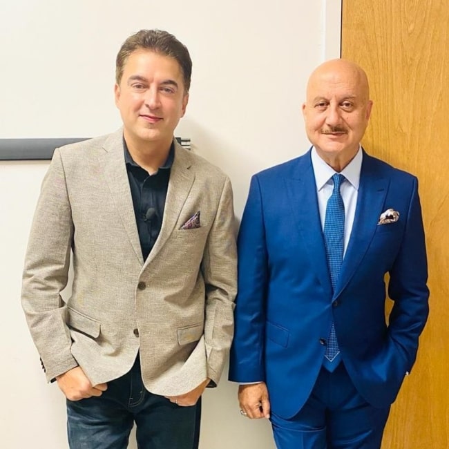 Jugal Hansraj (Left) and Anupam Kher in an Instagram post in March 2023
