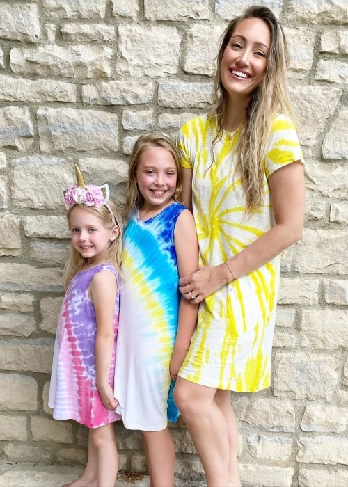 Kova Jillian Stauffer as seen in a picture that was taken with her mother Myka and sister Jaka in May 2020