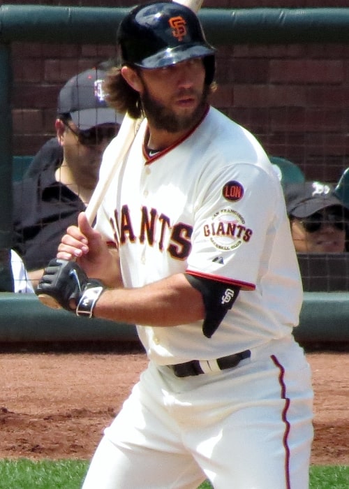 Madison Bumgarner as seen in a picture taken during a game in July 2015