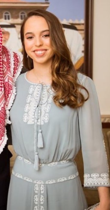 Princess Salma bint Abdullah smiling for the camera while celebrating Jordan’s 73rd Independence Day in 2019