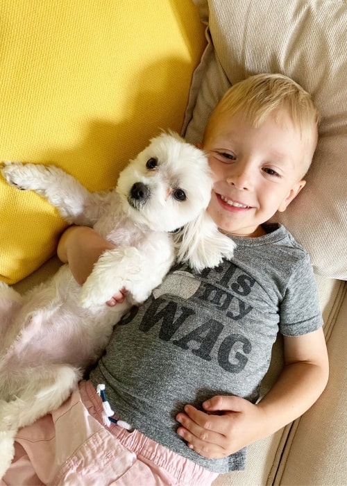 Radley Stauffer as seen in a picture with his pet dog that was taken in May 2019