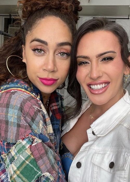 Rose Montoya as seen in a selfie with TV personality Shan Boodram that was taken in May 2023, in Los Angeles, California