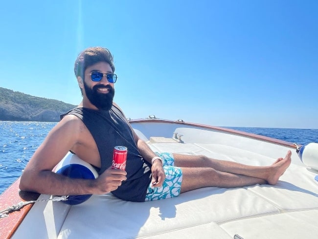 Saagar Shaikh as seen while enjoying his vacation in Capri, Italy in September 2021