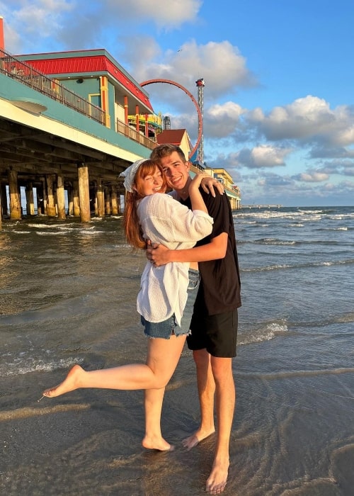 Scott Ellis as seen in a picture with his wife Keeley Elise in June 2023, at Galveston, Texas
