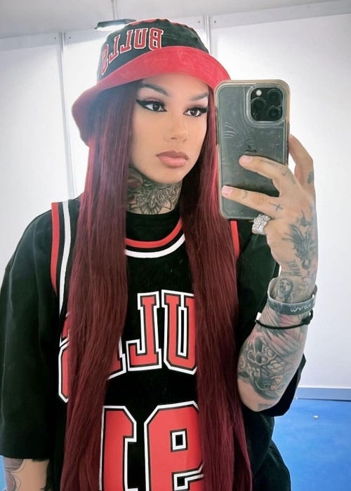 Snow Tha Product as seen in a selfie that was taken in August 2022, in Covaleda, Spain