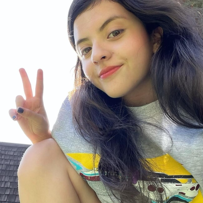 Sofia Chicorelli Serna a seen in a selfie that was taken in August 2021