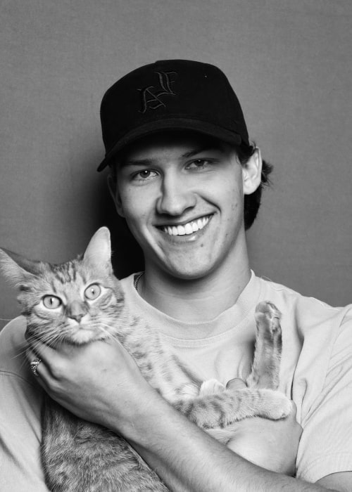 Abram Engle as seen in a picture that was taken in October 2022, with his cat Kurt