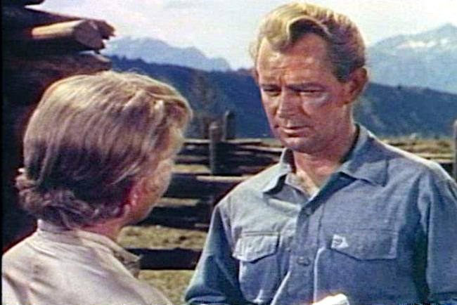 Alan Ladd as seen in the trailer for the 1953 film Shane