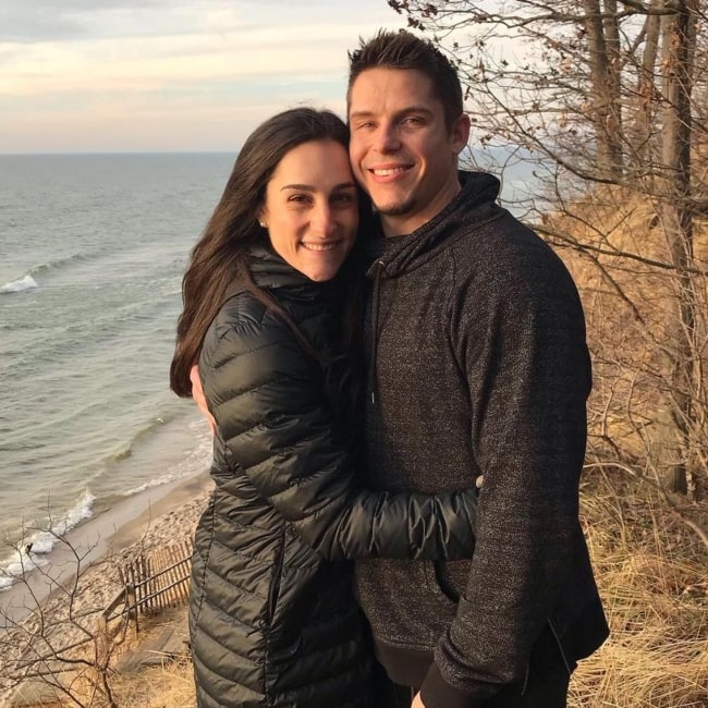 Chris Brooks as seen in a picture with his beau Jordyn Wieber Brooks in December 2019
