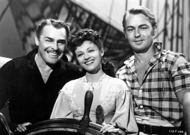 (From l to r) Brian Donlevy, Esther Fernández, and Alan Ladd as seen in the 1946 film Two Years Before the Mast