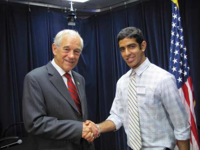 Hirsh Vardhan Singh as seen shaking hands with Ron Paul for a picture