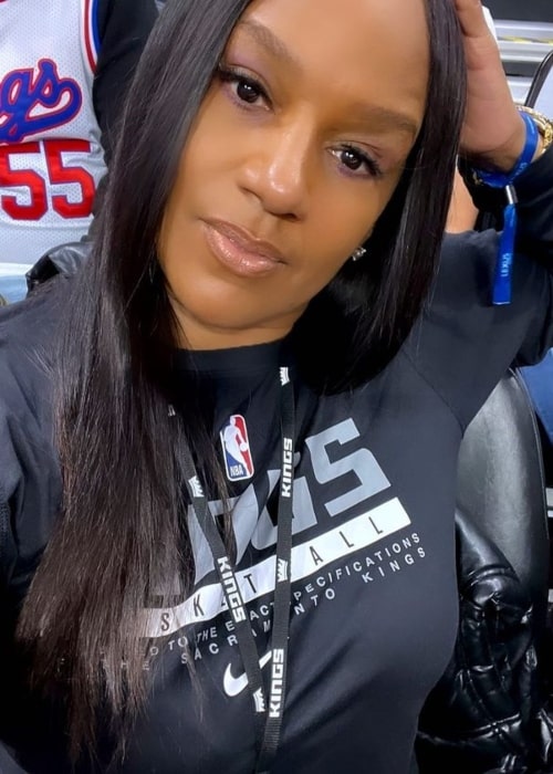 Jackie Christie as seen in a selfie that was taken in December 2022, at the Golden 1 Center