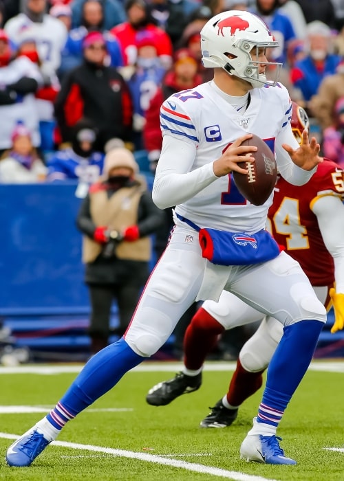 Josh Allen as seen in a game against the Washington Redskins in 2019