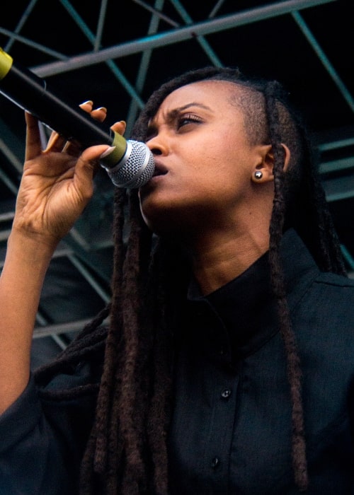 Kelela performing at the Broccoli City Festival in Washington, D.C., on April 19, 2014