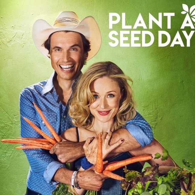 Kimbal Musk and his wife Christiana Wyly promoting Plant A Seed Day in May 2023