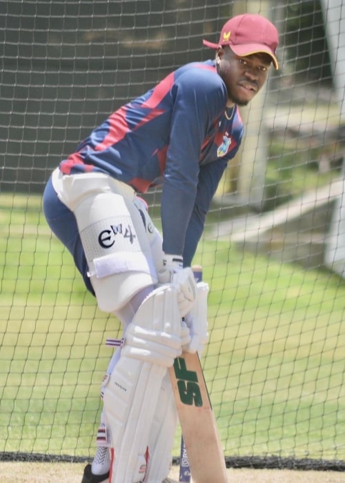 Kirk McKenzie as seen in a picture that was taken during a batting routine in Antigua and Barbuda, in July 2023