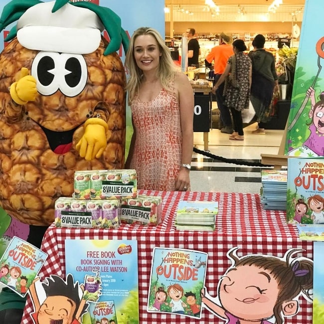 Lee Furlong as seen in a picture taken at her book signing for Nothing Happens Outside in January 2018