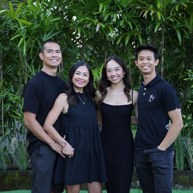 Linda Pham Laeno in a picture with her husband, daughter Nicole Laeno, and son Christian Laeno that was taken in July 2023