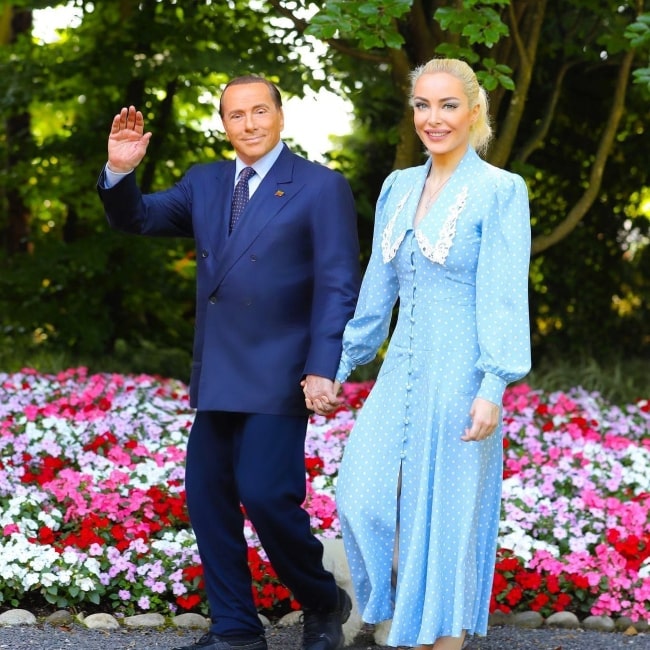Marta Fascina with her late. boyfriend Prime Minister of Italy, Silvio Berlusconi on his birthday in September 2021