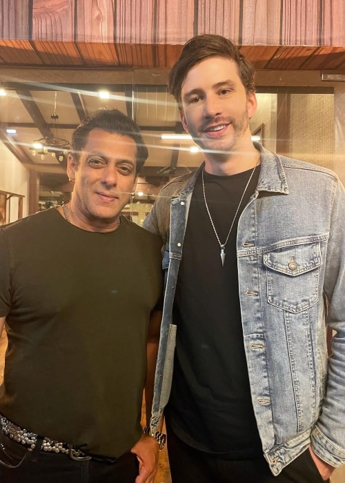 Michael Blohm-Pape (Right) as seen while posing for a picture with Salman Khan in February 2023