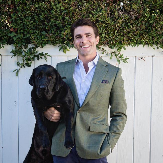 Miles Fisher as seen posing for an Instagram picture with his dog Luca in April 2022