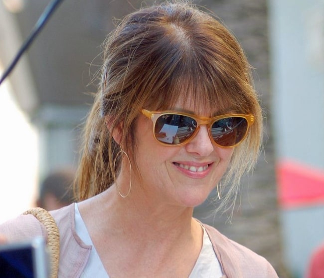 Pam Dawber as seen at the Hollywood Walk of Fame ceremony for Mark Harmon on October 1, 2012