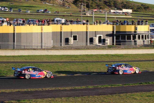 Shane van Gisbergen (Right) and his teammate Jamie Whincup (Left) at the 2016 Sydney SuperSprint