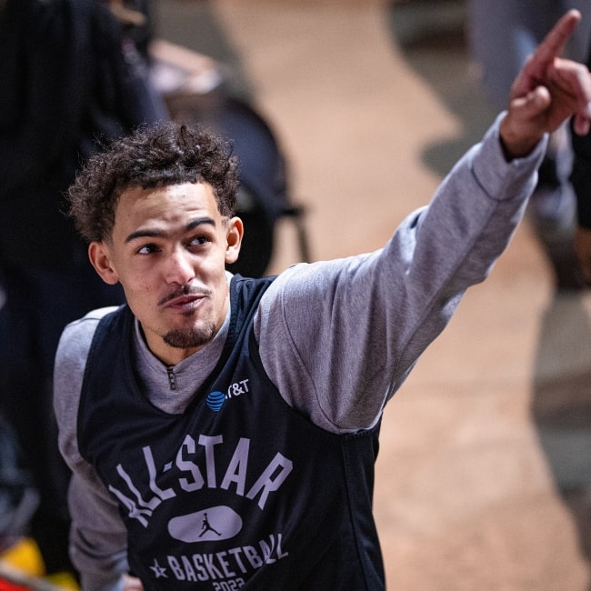 Trae Young during the 2022 NBA All-Star Weekend at the Rocket Mortgage FieldHouse in Cleveland on February 29