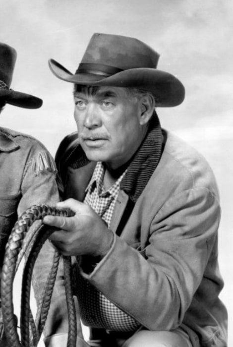 Ward Bond as seen in a publicity photo as Seth Adams from the television program 'Wagon Train', c. 1957