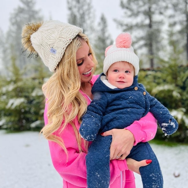 Zadie Zamolo as seen in a picture with her mother Rebecca that was taken in January 2023, in Big Bear Lake, California